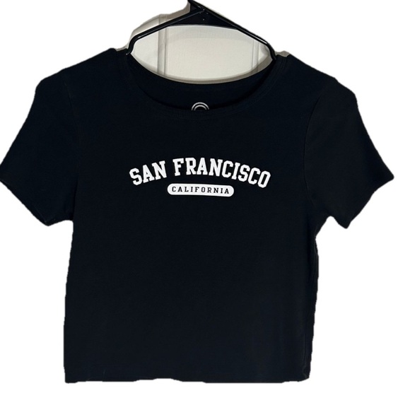 Social Culture Ribbed Cropped San Francisco California T-shirt Size M (0287) - Picture 1 of 7